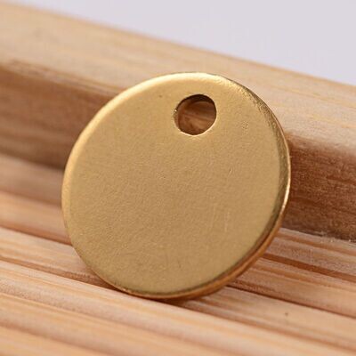 10 x Ion Plated Stainless Steel Blank Charms in Gold, 8mm