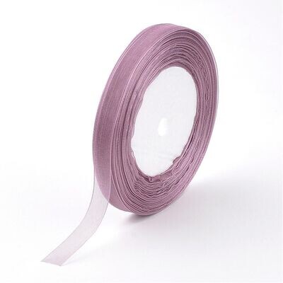 12mm Organza Ribbon, Dusty Pink, 45m