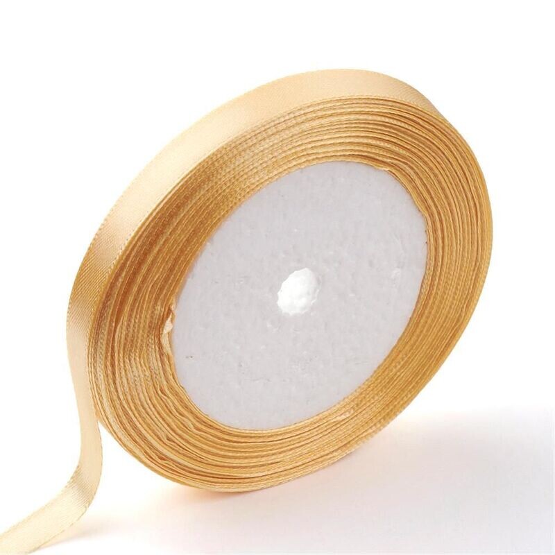 6mm Satin Ribbon, Gold, 22m