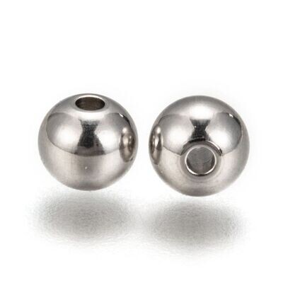 Stainless Steel Beads, 6mm, 35g