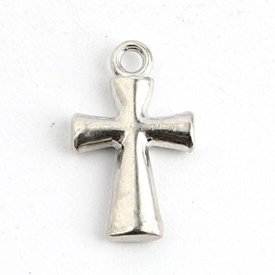 Antique Silver Cross Charm, 20x12mm