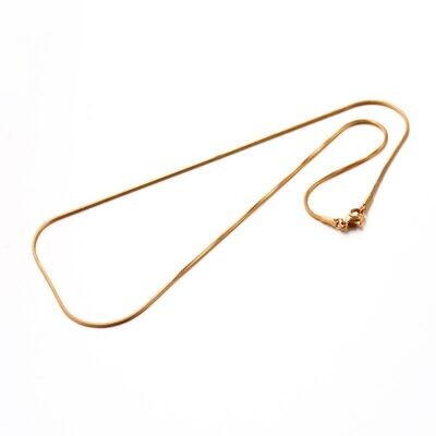 Gold Plated Stainless Steel Finished Fine Snake Chain, 17.5