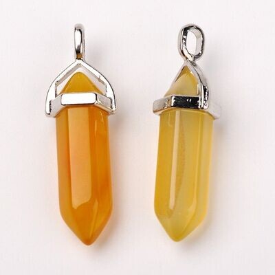 Natural Agate Pointed Pendant, 37x40x12mm
