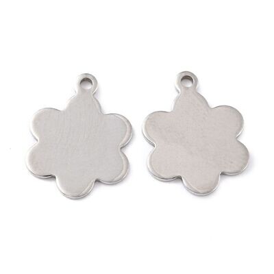 Stainless Steel Flower Charm, 14x11mm