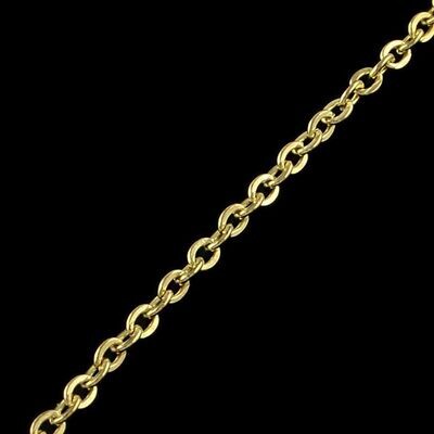 Light Gold Plated Cable Chain 3.6x2.8x0.6mm, 1 Metre