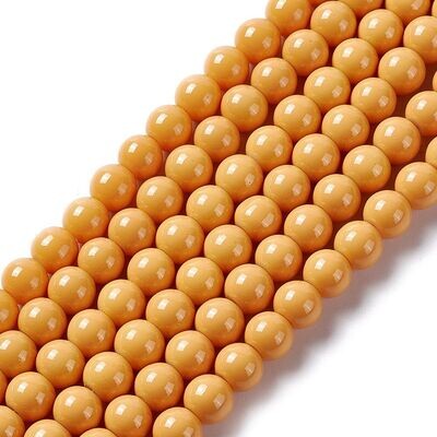 Glass Beads in Honey, 8mm, 1 Strand