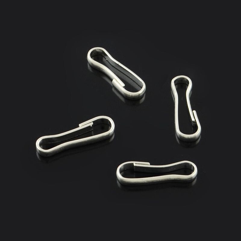 10 x Platinum Silver Keyring Clasps, 11x3mm