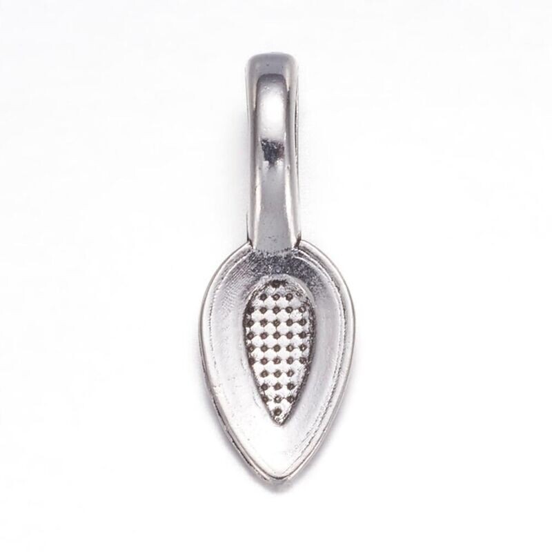 10 x Antique Silver Flat Pad Bail, 21x8x6mm