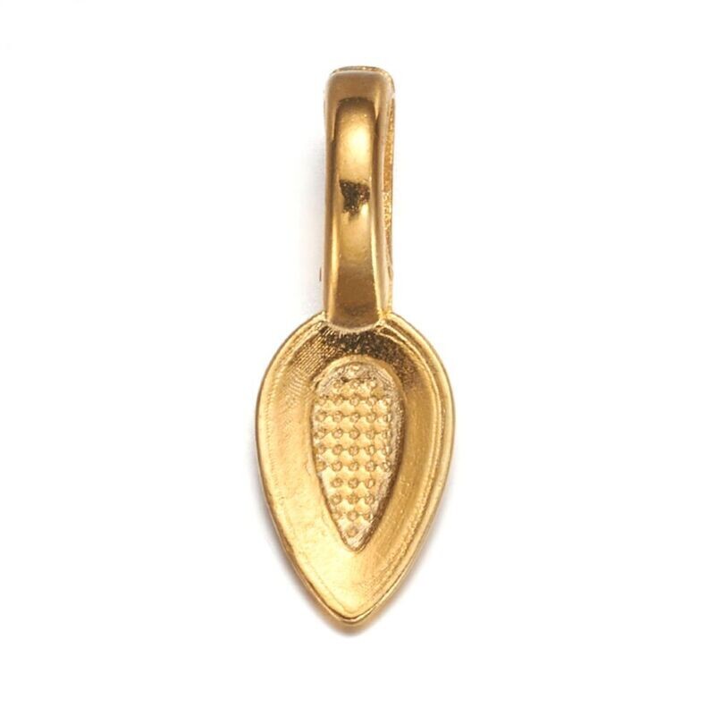 10 x Antique Gold Flat Pad Bail, 21x8x6mm
