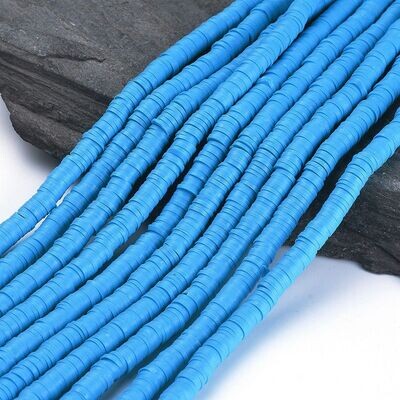 Polymer Clay Heishi Bead Strand, Marine Blue, 6mm