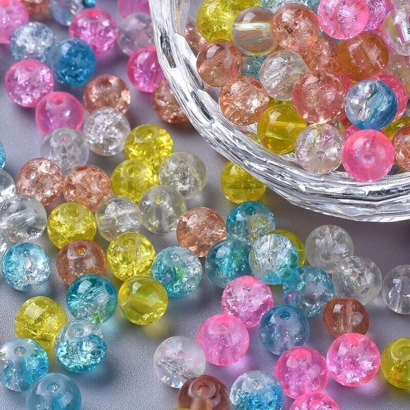 6mm Crackle Glass in Pastel Mix