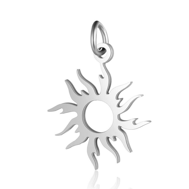 Stainless Steel Sun Pendant/Charm, 17x16mm