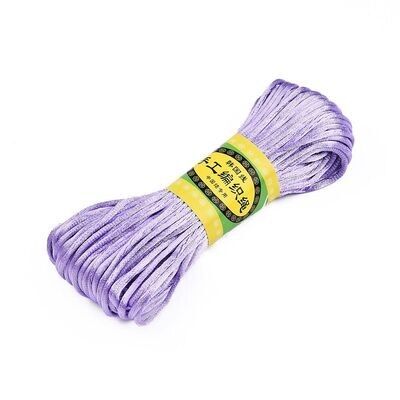 20m x Satin Polyester Cord in Lilac/Light Purple, 2mm
