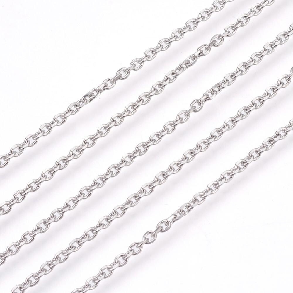 Stainless Steel Cable Chain, 2.5x2mm, 1 Metre