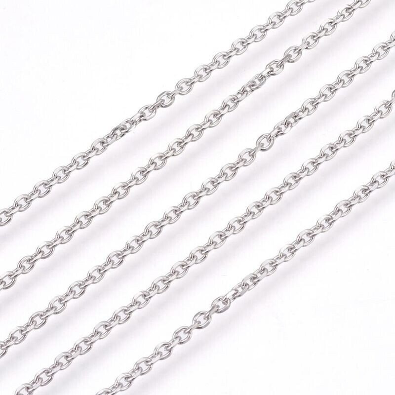 Stainless Steel Cable Chain, 3x2mm, 1 Metre