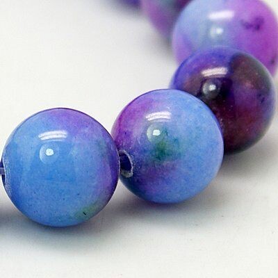 Natural Dyed Jade, Purple/Blue, 6mm, 1 Strand