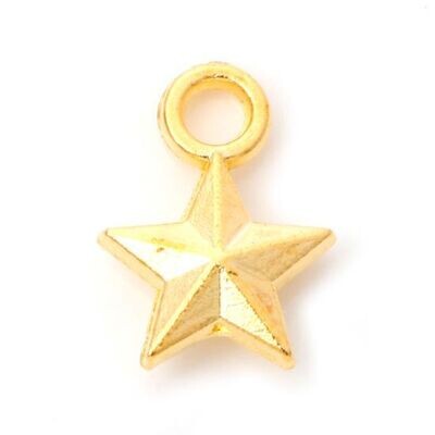 Gold Plated Star Charm, 8x11mm