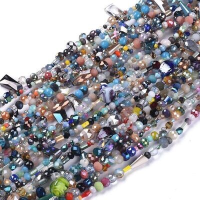 Mixed Glass Beads, 2-12mm