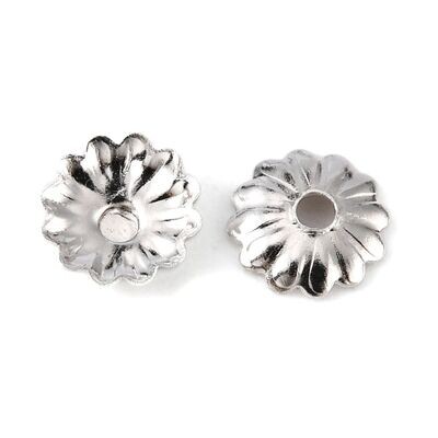 Antique Silver Plated Bead Caps, 5mm, 3g