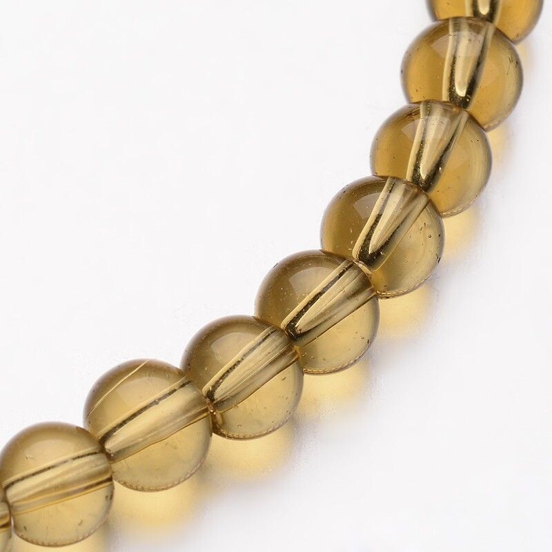 Glass Beads, 8mm, Tan, 1 Strand