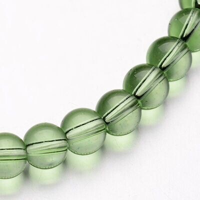 Glass Beads, 8mm, Green, 1 Strand