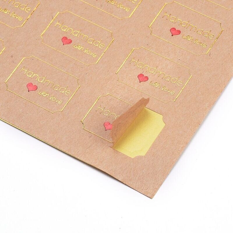 'Handmade with Love' Labels/Stickers, 28x32mm
