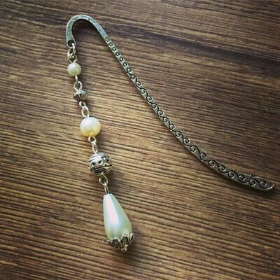 Ivory Pearl & Antique Silver Bookmark x 2 Kit