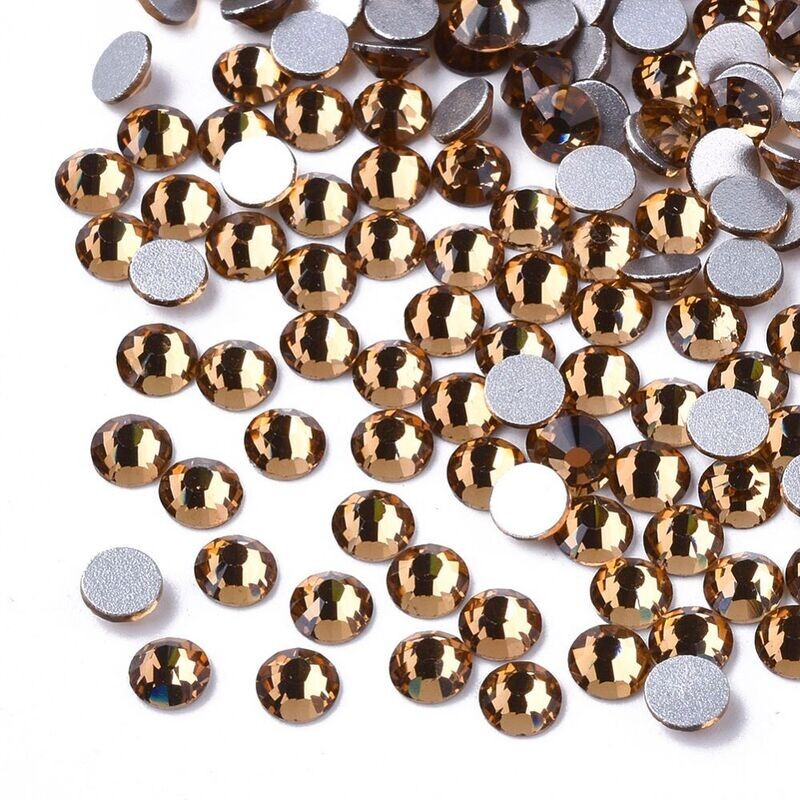 Rhinestone Cabochons in Bronze, 4.5x2mm, 5g