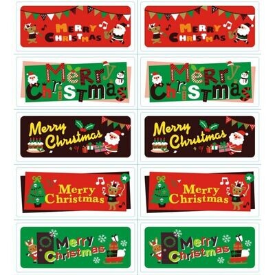 Christmas Themed Labels/Stickers, 60x25mm