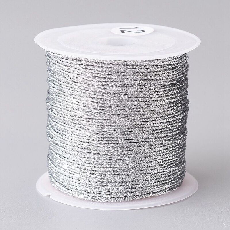 Silver Metallic Cord, 0.8mm, 3m
