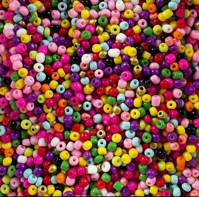 Seed Beads in Mixed Colours, Size 6, 4-5mm