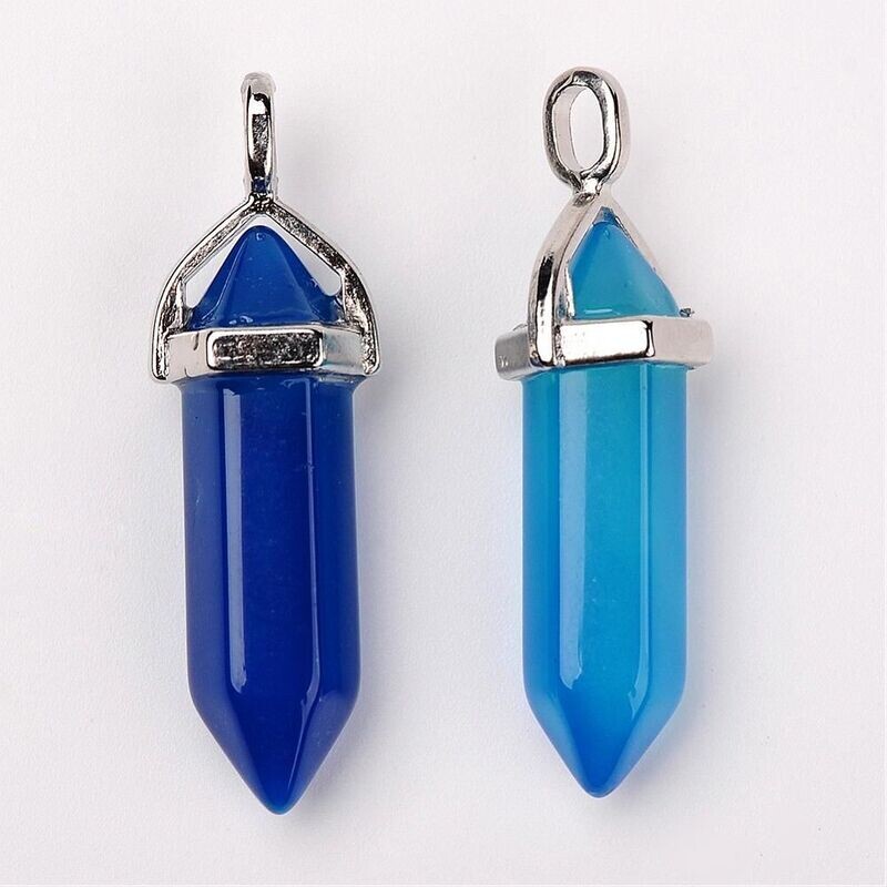 Natural Agate Pointed Pendant, 37x40x12mm