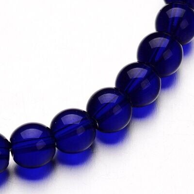 Glass Beads, 8mm, Royal Blue, 1 Strand