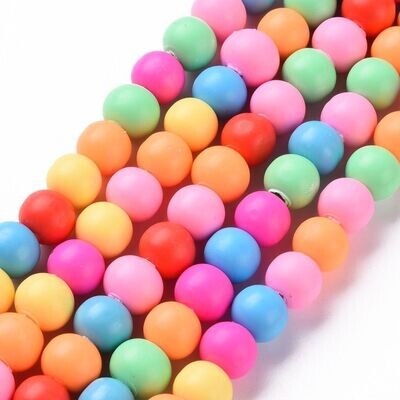 Polymer Clay Beads, Neon Mixed, 8mm