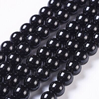 Black Onyx Gemstone Beads, 1 Strand