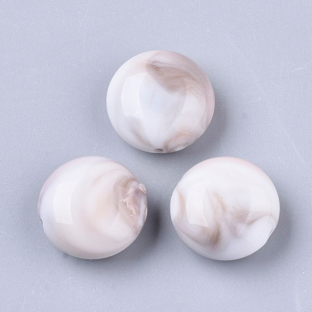 20 x Marbled Acrylic Coin Beads, 15mm
