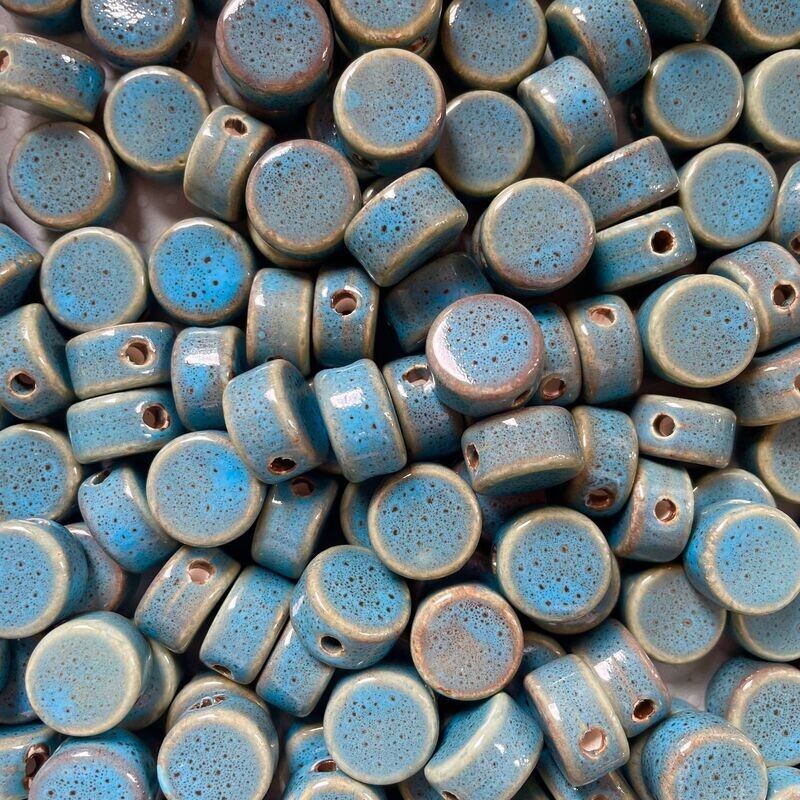 10 x Handmade Porcelain Beads, 16x10mm 10 x Handmade Porcelain Beads, 16x10mm