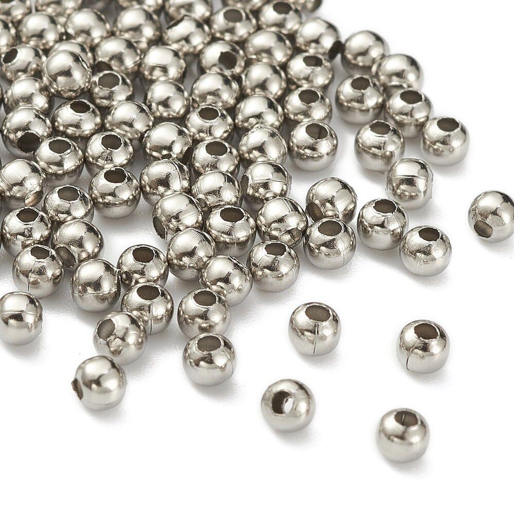 100 x Stainless Steel Beads, 3mm,