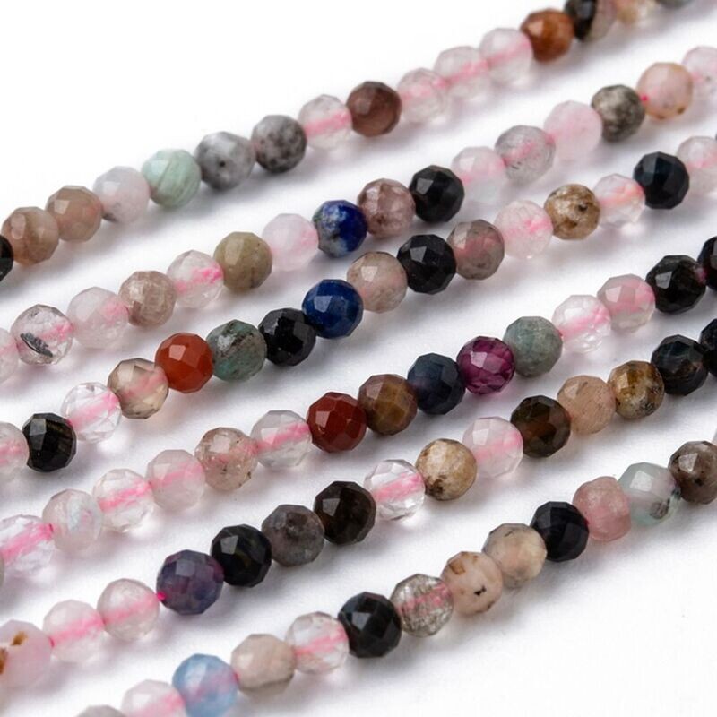 Natural Mixed Gemstones, 3mm, 1 Strand