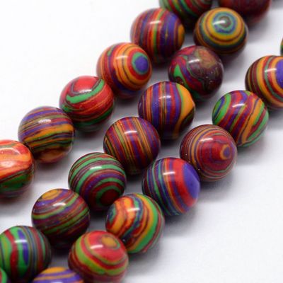 Synthetic Dyed Malachite, Purple Mix, 4mm, 1 Strand