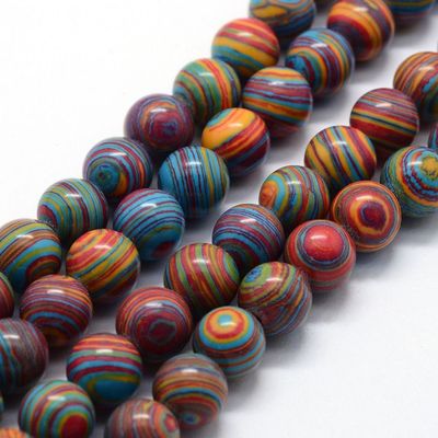 Synthetic Dyed Malachite, Mixed Colours, 4mm, 1 Strand