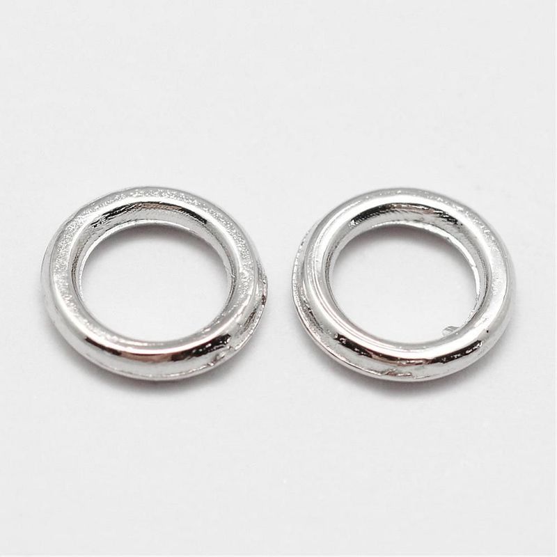 50 x Antique Silver Plated Closed Jump Rings, 7x1mm