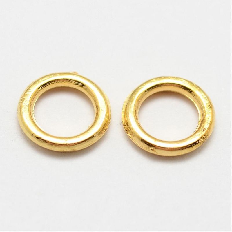 50 x Gold Plated Closed Jump Rings, 7x1mm
