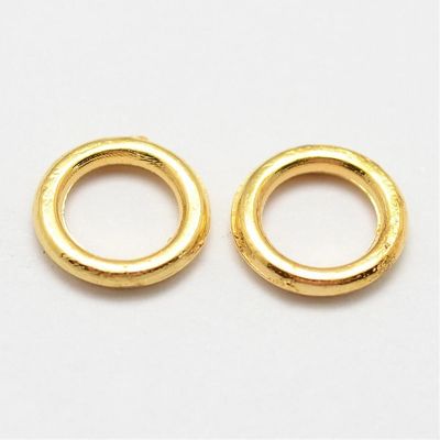 50 x Gold Plated Closed Jump Rings, 7x1mm