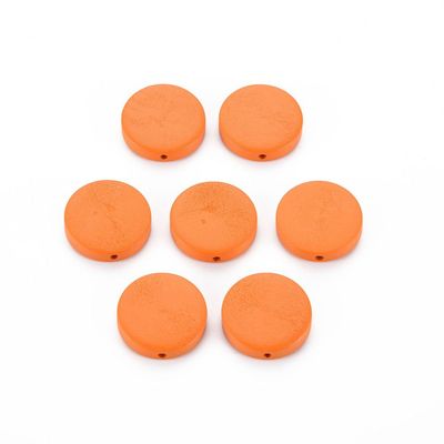 20 x Wooden Beads, 20x5mm, Orange
