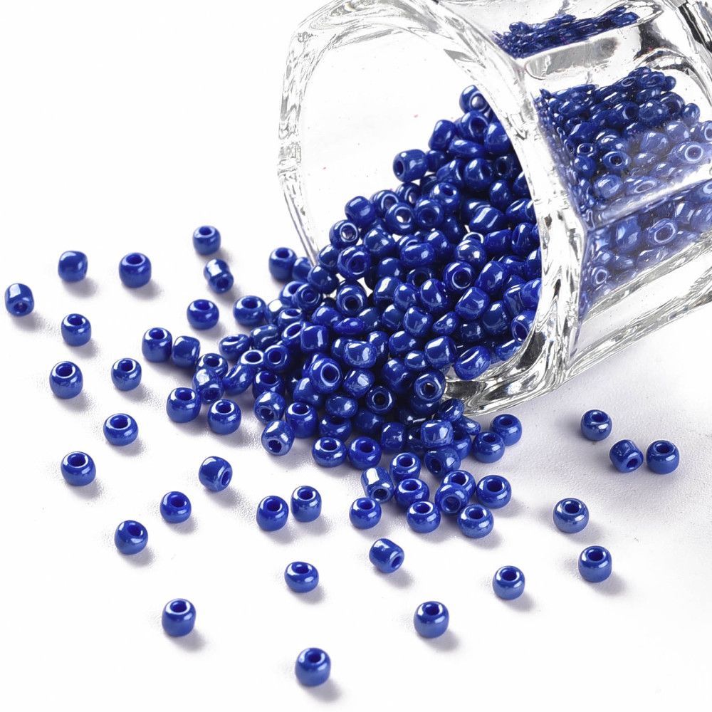 Seed Beads in Dark Blue, Size 6, 4-5mm