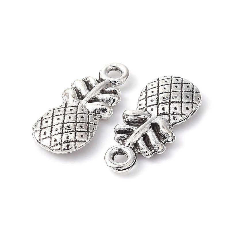 Antique Silver Pineapple Charm, 19x9mm
