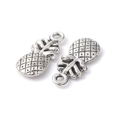 Antique Silver Pineapple Charm, 19x9mm