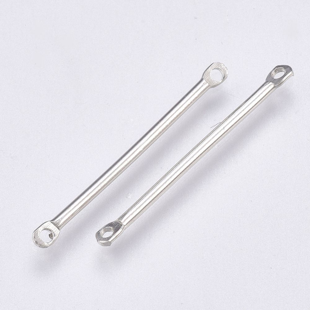 50 x Platinum Bar Link Connectors, 25x2mm
