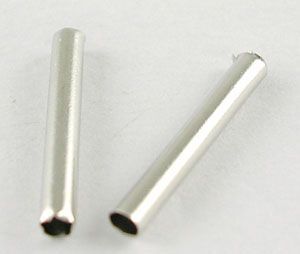 50 x Platinum Plated Tube Beads, 15x2mm